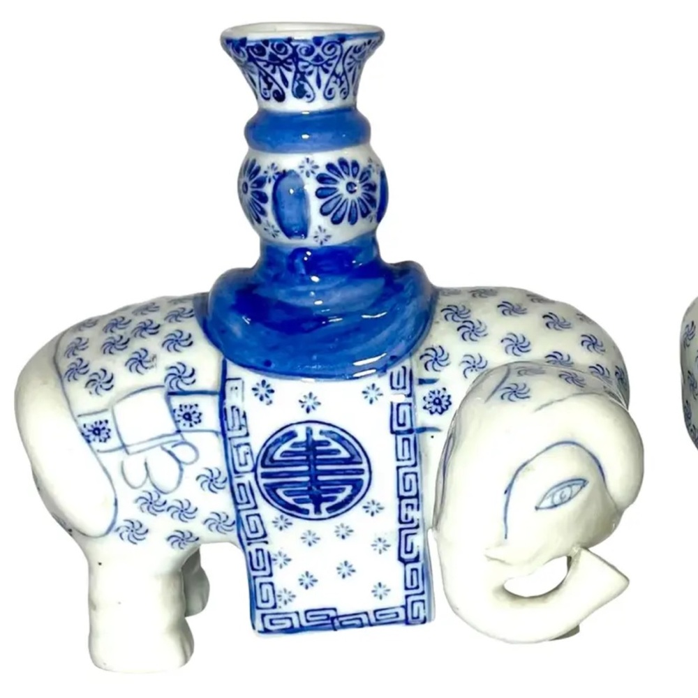 Vintage Chinese Ceramic Elephant Candlestick Holder - Picture 8 of 8